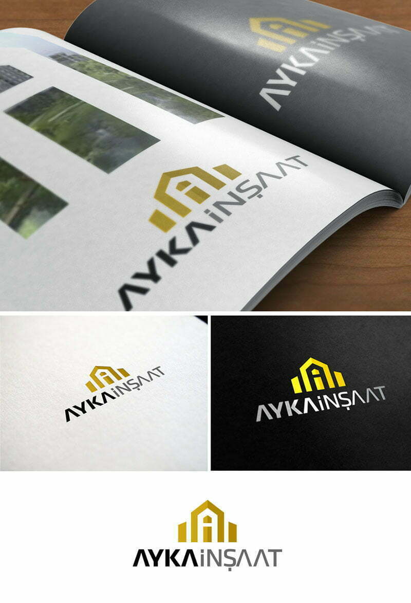 ayka insaat için a harfi logo tasarımı