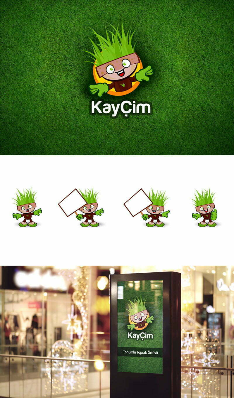 kaycim çim adam maskot tasarım uygulaması