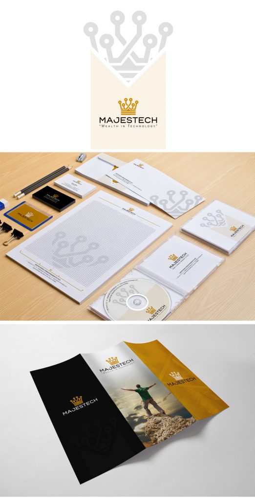 majestech bilişim teknoloji firması taç logo tasarımı kurumsal kimlik