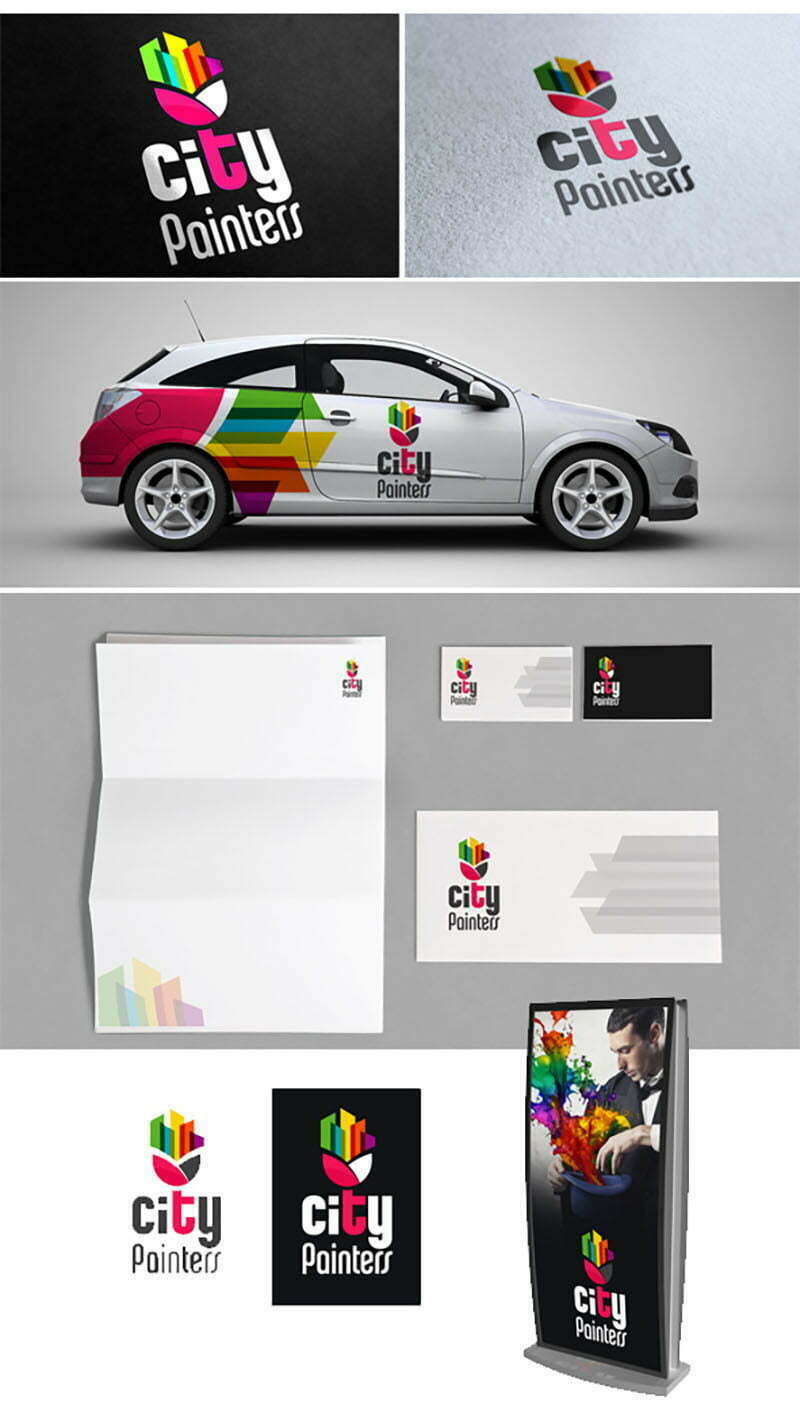 city painters boya fırça logo tasarımı