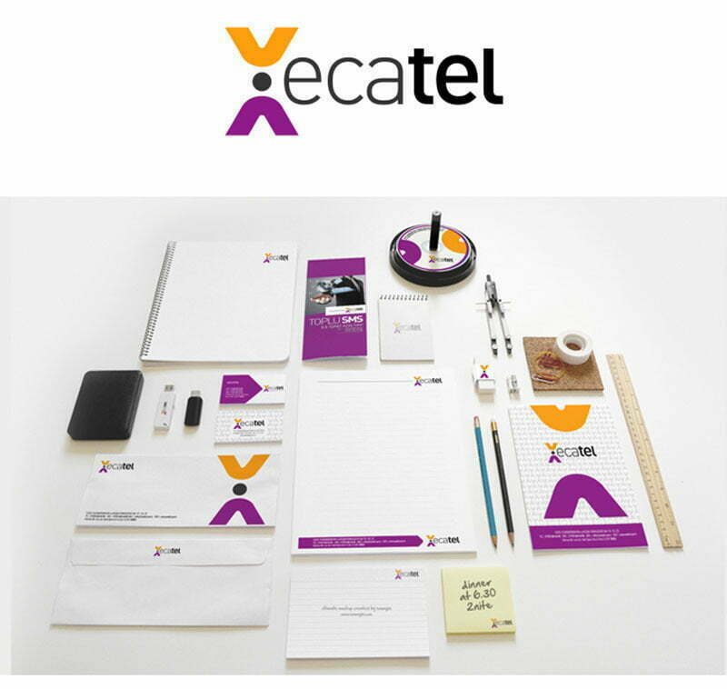 ecatel iletişim kurumsal kimlik tasarımı
