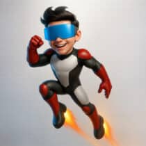 3D teknolojik çocuk maskotu