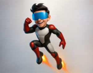 3D teknolojik çocuk maskotu